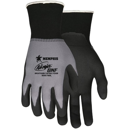 Eat-In Ninja BNF Coated Palm Glove- Gray & Black - 2 XL EA3296609